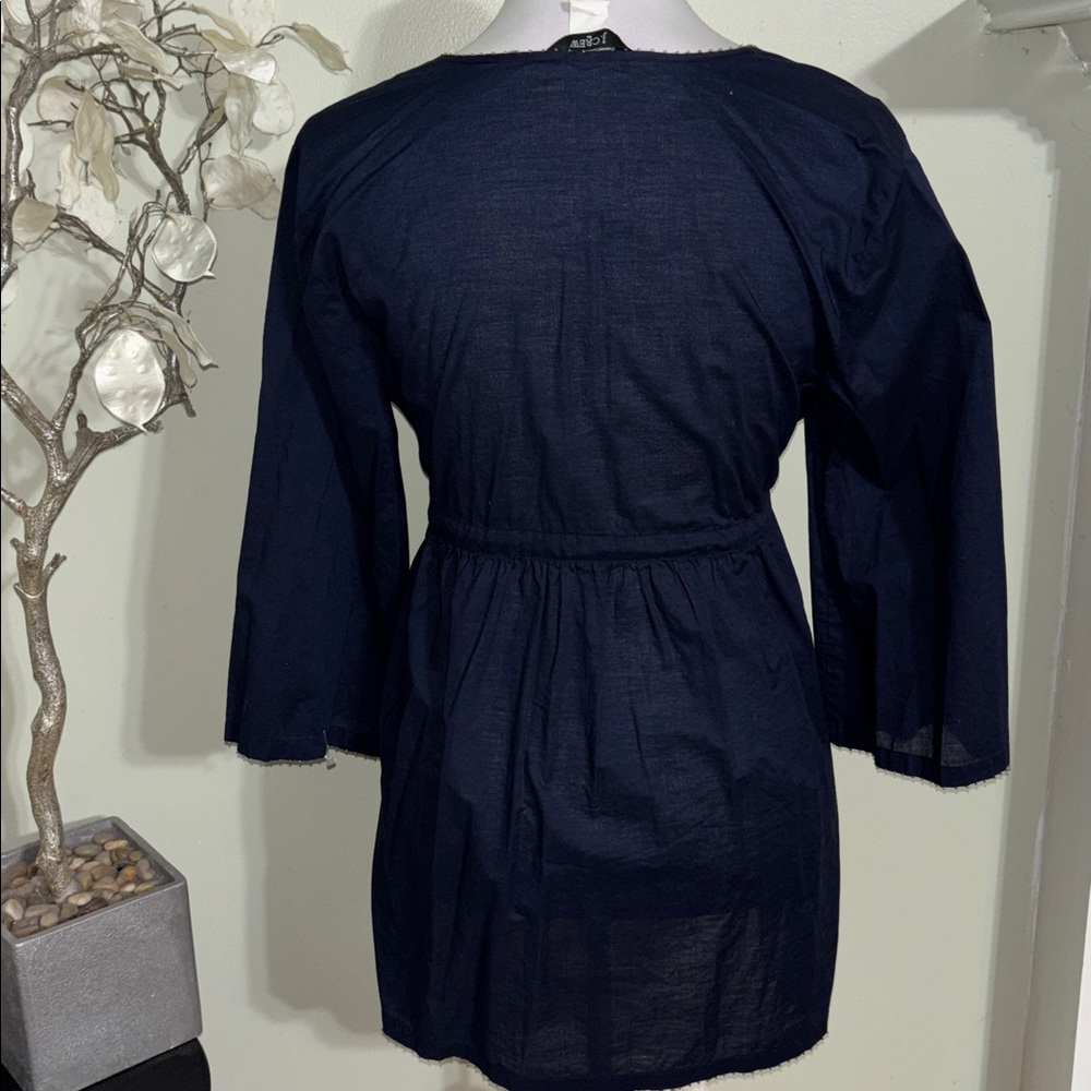 J. Crew Midnight Blue Gathered Blouse - Picture 6 of 6